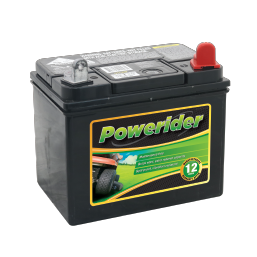 Exide Powerider lawn and garden care battery with code U1LMF.