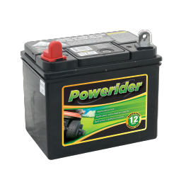 Exide Powerider lawn and garden care battery with code U1RMF.